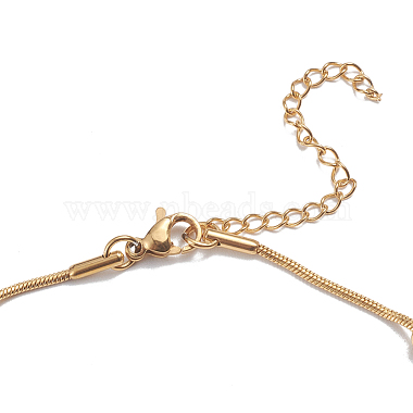 304 Stainless Steel Round Snake Chain Anklets(AJEW-G024-13G)-2