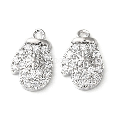 Real Platinum Plated Clear Clothes Brass+Cubic Zirconia Charms