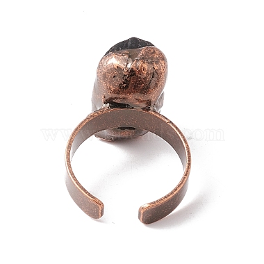 Gemstone Irregular Nugget Open Cuff Ring(RJEW-I082-01R)-5