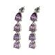 Rack Plating Platinum Tone Brass Cubic Zirconia/Glass Studs Earrings for Women(EJEW-H310-01P)-2