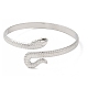 304 bracelets à manchette ouverte en forme de serpent en acier inoxydable(BJEW-L682-011P)-1