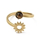 304 Stainless Steel with Natural Tiger Eye Ring(RJEW-Z031-01A-02)-2