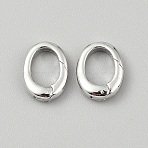 Oval Brass Spring Gate Clasps, Platinum, 12x9x3mm(KK-WH0062-201A-P)