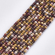 Natural Mookaite Beads Strands, Faceted, Rondelle, 3.5~4x2.5~3mm, Hole: 1mm; about 120~122pcs/strand, 14.9''~15.1''(G-S354-48)