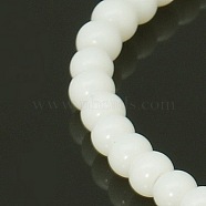 4mm White Opaque Round Glass Beads Strands Spacer Beads, 4mm, Hole: 0.5mm, about 84pcs/strand, 13 inch(X-GR4mm26Y)