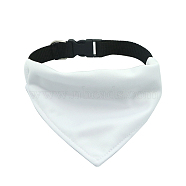 Heat Tranfer Printing Polyester Pet's Bandanas, Sublimation Blank Dog Cat Collar Bibs, with Side Release Buckle, Triangle, White, 170~280mm(ANIM-PW0004-15D)