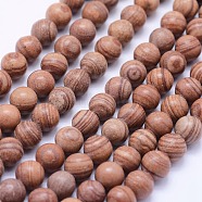 Natural Red Line Jasper Beads Strands, Round, 6mm, Hole: 1mm, about 62pcs/strand, 14.6 inch(37.2cm)(G-F531-6mm-N)