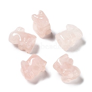 Natural Rose Quartz Beads, Rabbit, 16~16.5x13.5~14x9~10.5mm, Hole: 2mm(G-Z037-01)