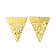 Ion Plating(IP) 
304 Stainless Steel Pendants, Triangle Charm, Real 18K Gold Plated, 28.5x23x1.5mm, Hole: 1.6mm(STAS-I671-34G)