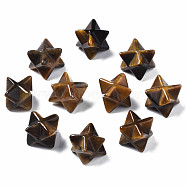 Natural Tiger Eye Beads, No Hole/Undrilled, Merkaba Star, 11~13.5x11~13.5x11~13.5mm(G-T137-04)