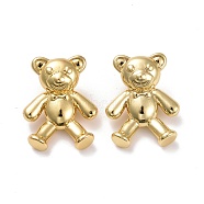 Brass Pendants, Lead Free & Cadmium Free, Bear, Real 18K Gold Plated, 20.5x16x5.5mm, Hole: 3x1.5mm(KK-K258-01G-RS)