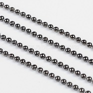 Iron Ball Bead Chains, Soldered, Gunmetal, with Spool, Bead:1.5mm, about 328.08 Feet(100m)/roll(CHB001Y-B)