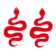 Acrylic Big Pendants, for DIY Earring Accessories, Snake, Red, 57x33x3mm, Hole: 1.6mm(X-KY-I008-07C)