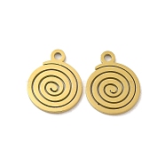Ion Plating(IP) 304 Stainless Steel Charms, Laser Cut, Vortex Charm, Golden, 14.5x12x1mm, Hole: 1.6mm(STAS-J042-08G)