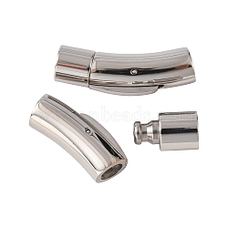 Column 316 Surgical Stainless Steel Bayonet Clasps, Stainless Steel Color, 30x8mm, Hole: 6mm(STAS-A021-6mm)