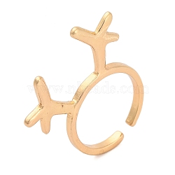 Christmas Deer Alloy Open Cuff Rings for Women, Light Gold, 1.5mm, Inner Diameter: Adjustable(RJEW-C106-01B-KCG)