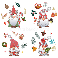 8Pcs 4 Style Waterproof PVC Electrostatic Wall Stickers, for Wall, Window or Stairway Decoration, Flat Round, Santa Claus, 16x0.03cm, 2pcs/style(DIY-WH0311-028)