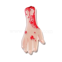 Double-sided Printed  Acrylic Pendants, Halloween Theme, Bloody Hand, Body, 45.5x20x2.5mm, Hole: 1.5mm(MACR-M022-01A)