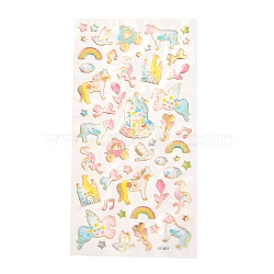 Epoxy Resin Sticker, for Scrapbooking, Travel Diary Craft, Unicorn Pattern, 5~35x5~31mm(DIY-A016-03B)