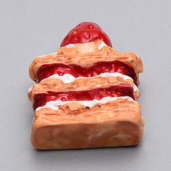 Resin Decoden Cabochons, Cake, Red, 25x21x10mm(CRES-T005-50)