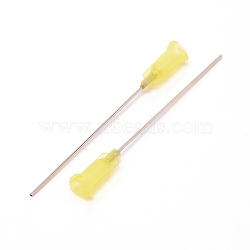 Plastic Fluid Precision Blunt Needle Dispense Tips, with 304 Stainless Steel Pin, Yellow, 6.75x0.77cm, Inner Diameter: 0.42cm, Pin: 1mm(TOOL-WH0140-19F)