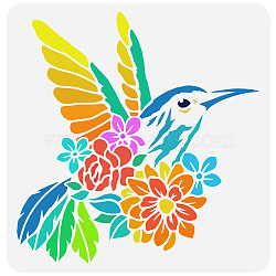PET Hollow Out Drawing Painting Stencils, for DIY Scrapbook, Photo Album, Bird Pattern, 30x30cm(DIY-WH0391-0139)