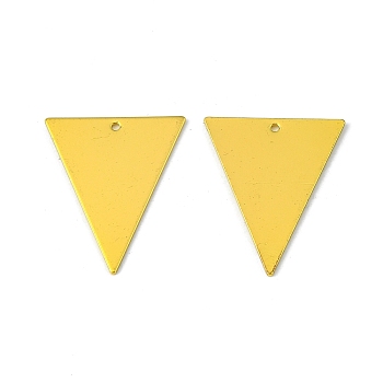 Brass Pendants, Stamping Blank Tag, Triangle, Golden, 30.5x25.5x1mm, Hole: 1mm