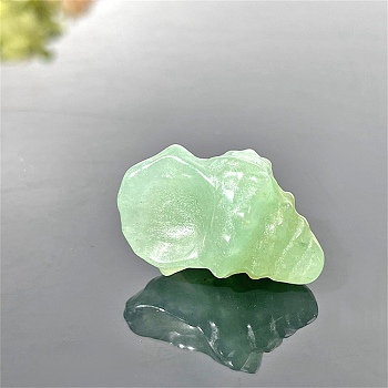 Natural Green Aventurine Carved Healing Conch Figurines, Reiki Energy Stone Display Decorations, 32x19mm
