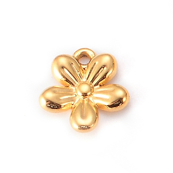 Stainless Steel Charms, Golden, Flower, 12x12mm