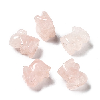 Natural Rose Quartz Beads, Rabbit, 16~16.5x13.5~14x9~10.5mm, Hole: 2mm
