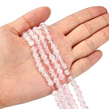 Spray Painted Crackle Glass Beads Strands(CCG-Q002-6mm-01)-6