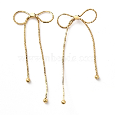 Bowknot Rack Plating Brass Stud Earrrings(EJEW-Z085-01G)-4