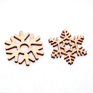 Christmas Theme Natural Wood Pendant Decorations(HJEW-CJC0003-01)-2