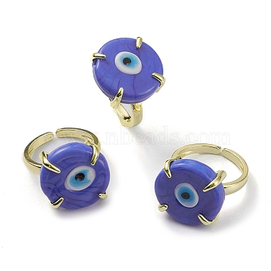 Royal Blue Evil Eye Lampwork Finger Rings