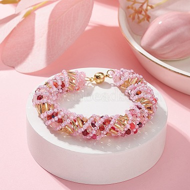 bracelet toho japonais en perles de graines et au chalumeau avec fermoirs magnétiques en laiton(BJEW-MZ00036-01)-2