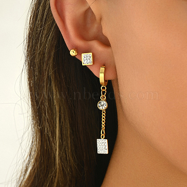 ensembles de boucles d'oreilles carrées en acier inoxydable(YA2186-1)-3