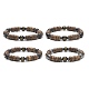 Gemstone & Om Mani Padme Hum Coconut Beaded Stretch Bracelet for Women(BJEW-JB09152)-1
