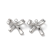 304 Stainless Steel Charms, Bowknot Charms, Stainless Steel Color, 13.5x14.5x6mm, Hole: 1.5mm(STAS-L022-395P-02)