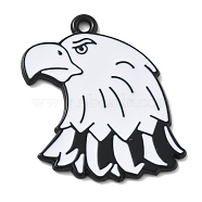 Alloy Pendants, with Enamel, Black And White Beast, Bird, 28.5x24.5x1.5mm, Hole: 1.6mm(ENAM-D285-03B-05)