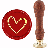 Brass Wax Seal Stamp with Handle, for DIY Scrapbooking, Heart Pattern, 3.5x1.18 inch(8.9x3cm)(AJEW-WH0184-0705)
