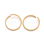 304 Stainless Steel Jump Rings, Open Jump Rings, Twisted, Golden, 21.5~22x1.5mm, Inner Diameter: 19~20mm(STAS-F191-11G-D)