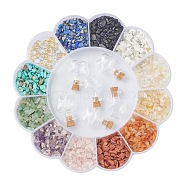Gemstone Chip Beads Wish Bottle DIY Making Kits, Including Glass Wishing Bottle, Natural & Synthetic Gemstone Chip Beads, Iron Jump Rings & Screw Eye Pin Peg Bails, Wish Bottle: 6pcs/box(DIY-FS0002-08)