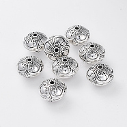 Tibetan Style Beads, Lead Free and Cadmium Free, Rondelle, Antique Silver, about 16mm in diameter, 12mm thick,hole: 2mm(X-LF1617Y)