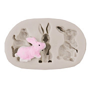 Food Grade Bunny Silicone Molds, Fondant Molds, For DIY Cake Decoration, Chocolate, Candy, UV Resin & Epoxy Resin Jewelry Making, Rabbit, Antique White, 50x80mm, Inner Measure: 33~40mm(DIY-I012-32)