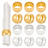 Elite 12Pcs 2 Colors Iron Napkin Rings, Napkin Holder Adornment, Restaurant Daily Accessories, Column, Platinum & Golden, 46x28mm, Inner Diameter: 39mm, 6pcs/color(AJEW-PH0011-37)