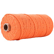 Cotton String Threads for Crafts Knitting Making, Coral, 3mm, about 109.36 Yards(100m)/Roll(KNIT-PW0001-01-20)
