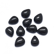 Natural Obsidian Cabochons, teardrop, 8x6x3mm(G-O175-22-10)