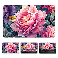 Plastic Waterproof Card Stickers, Self-adhesion Card Skin for Bank Card Decor, Rectangle, September Peony, 140x190mm(STIC-WH0032-268)