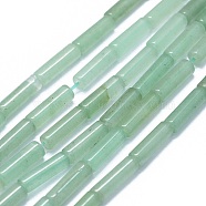 Natural Green Aventurine Beads Strands, Column, 11~15x3.5~4.5mm, Hole: 1~1.2mm, about 28~30pcs/strand, 15.1~15.9 inch(38.5~40.5cm)(G-F631-D12-02)