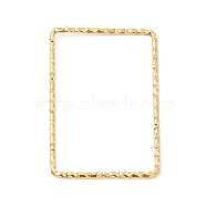 304 Stainless Steel Linking Rings, Textured, Rectangle, Real 18K Gold Plated, 31.5x22x1mm, Inner Diameter: 29.5x19.5mm(STAS-Z041-03B-G)